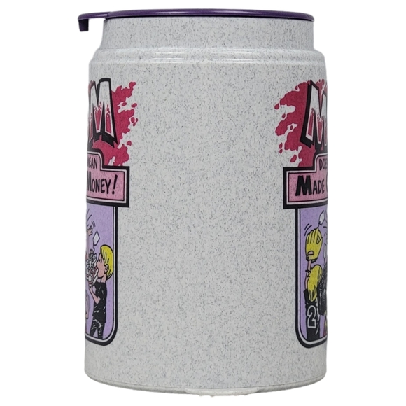 Vintage Whirley Travel Mug with Lid "MOM Doesn't Mean Made Of Money" - Picture 2 of 8